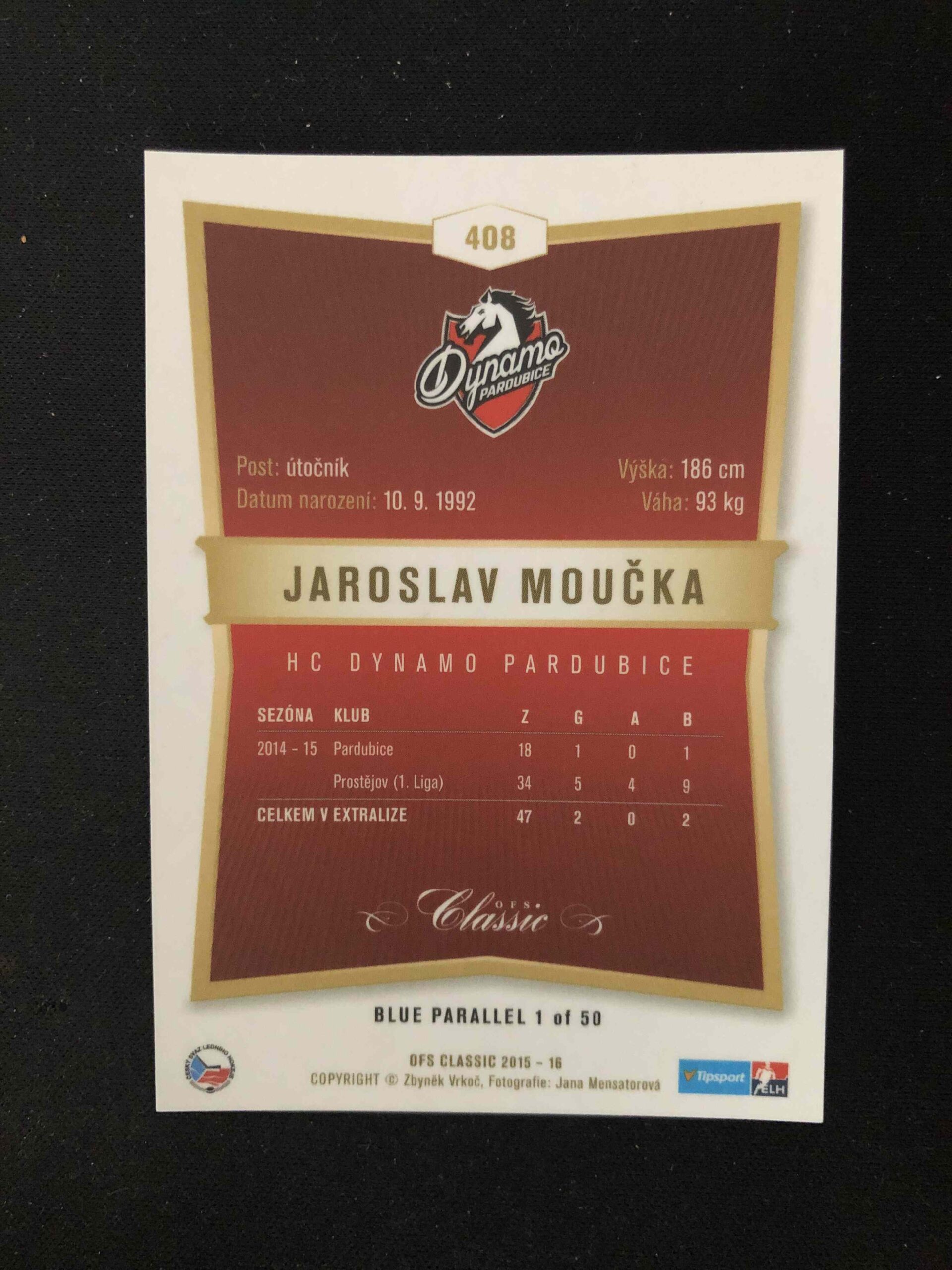 2015/2016 OFS Classic Blue 408 Jaroslav Moučka Paralel /50 - Obrázek 2