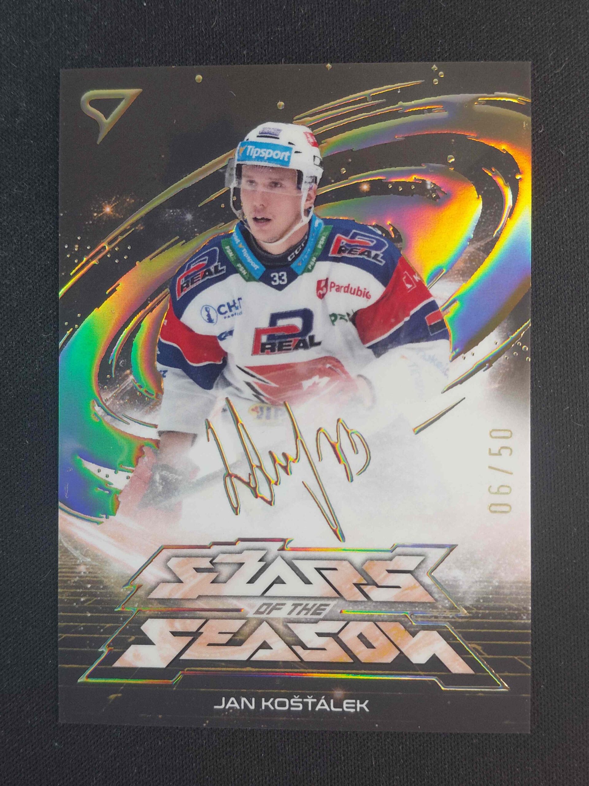 2025/2026 Sportzoo Play Off Stars of the Season Golden Script SS-05 Jan Košťálek Inzert 06/50