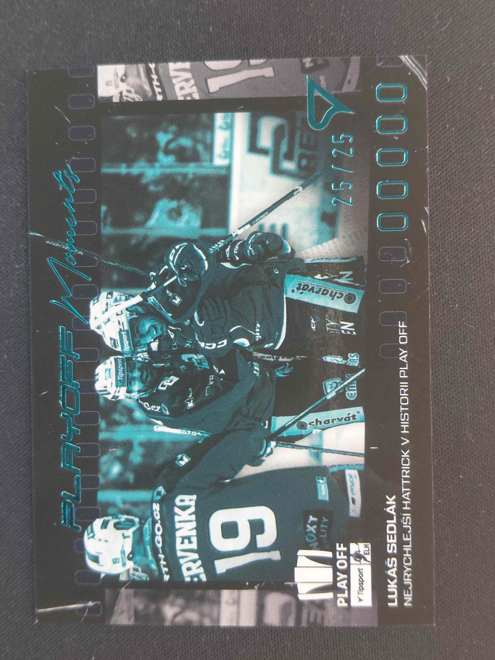 2025/2026 Sportzoo Play Off Play Off Moments Turquoise Blue PM-04 Lukáš Sedlák Inzert 25/25