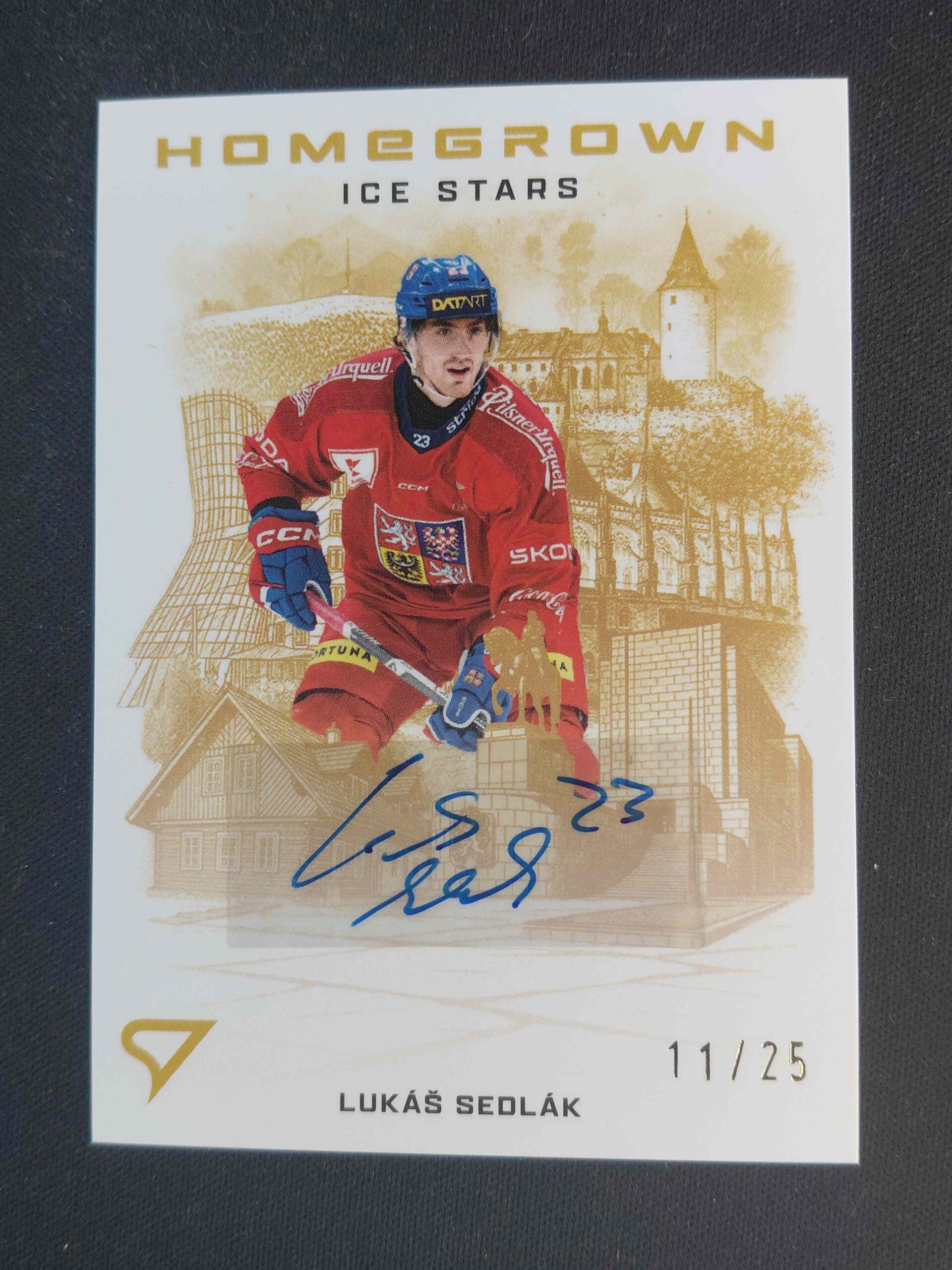 2025 Sportzoo Hokejové Česko Homegrown Ice Stars Blue AUTO HSS-LS Lukáš Sedlák AUTO 30/30