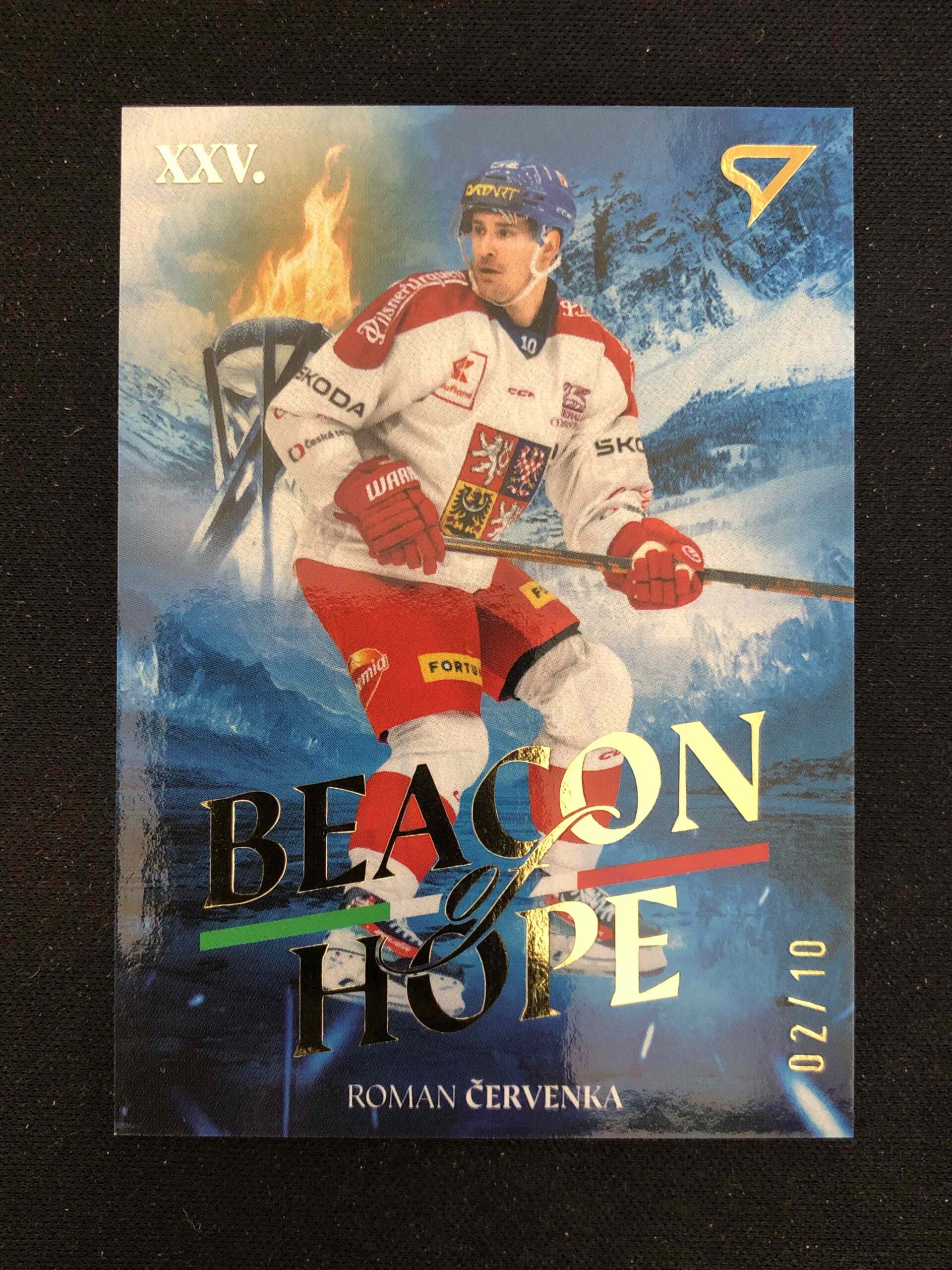 2026 Sportzoo Hokejové Česko Beacon of Hope Yellow Gold BH-14 Roman Červenka Inzert 02/10
