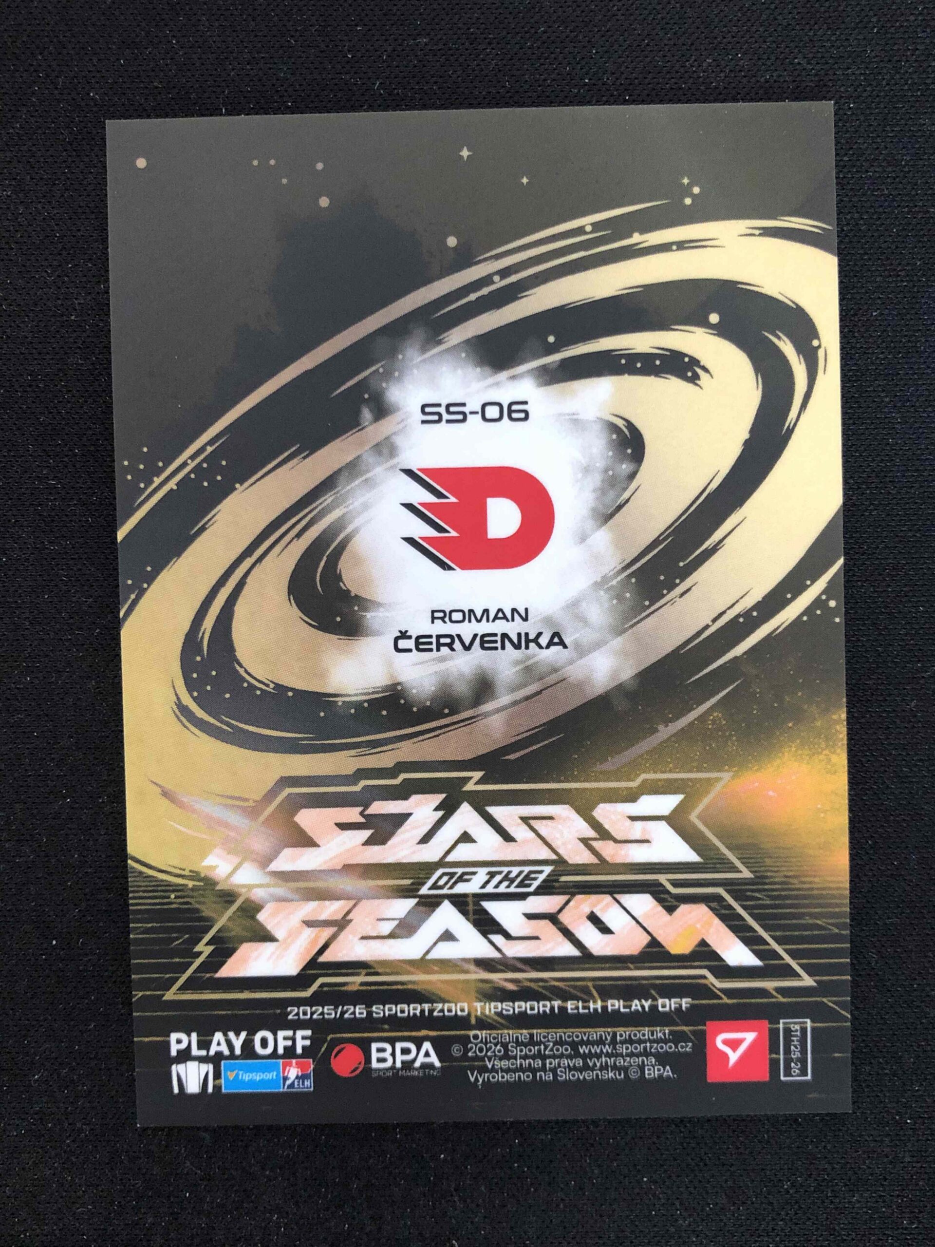 2025/2026 Sportzoo Play Off Stars of the Season Golden Script SS-06 Roman Červenka Inzert 31/50 - Obrázek 2