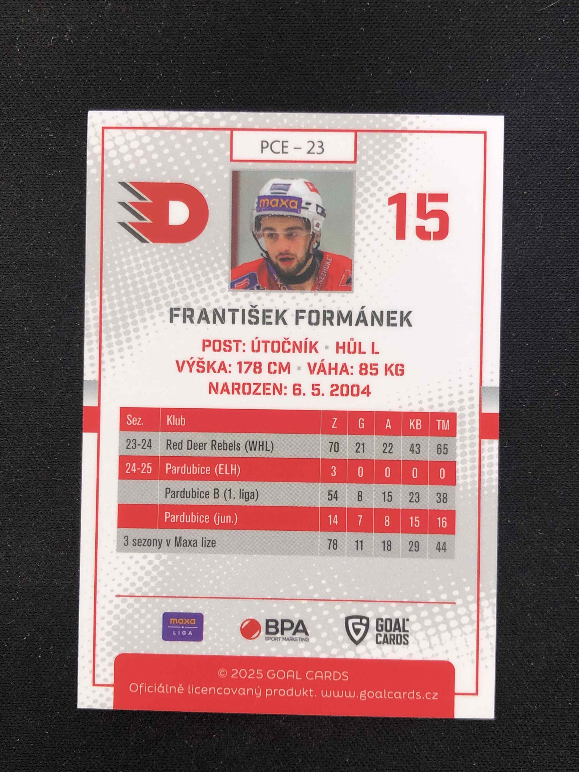 2025/2026 Goal Serie 2 Base PCE-23 František Formánek - Obrázek 2