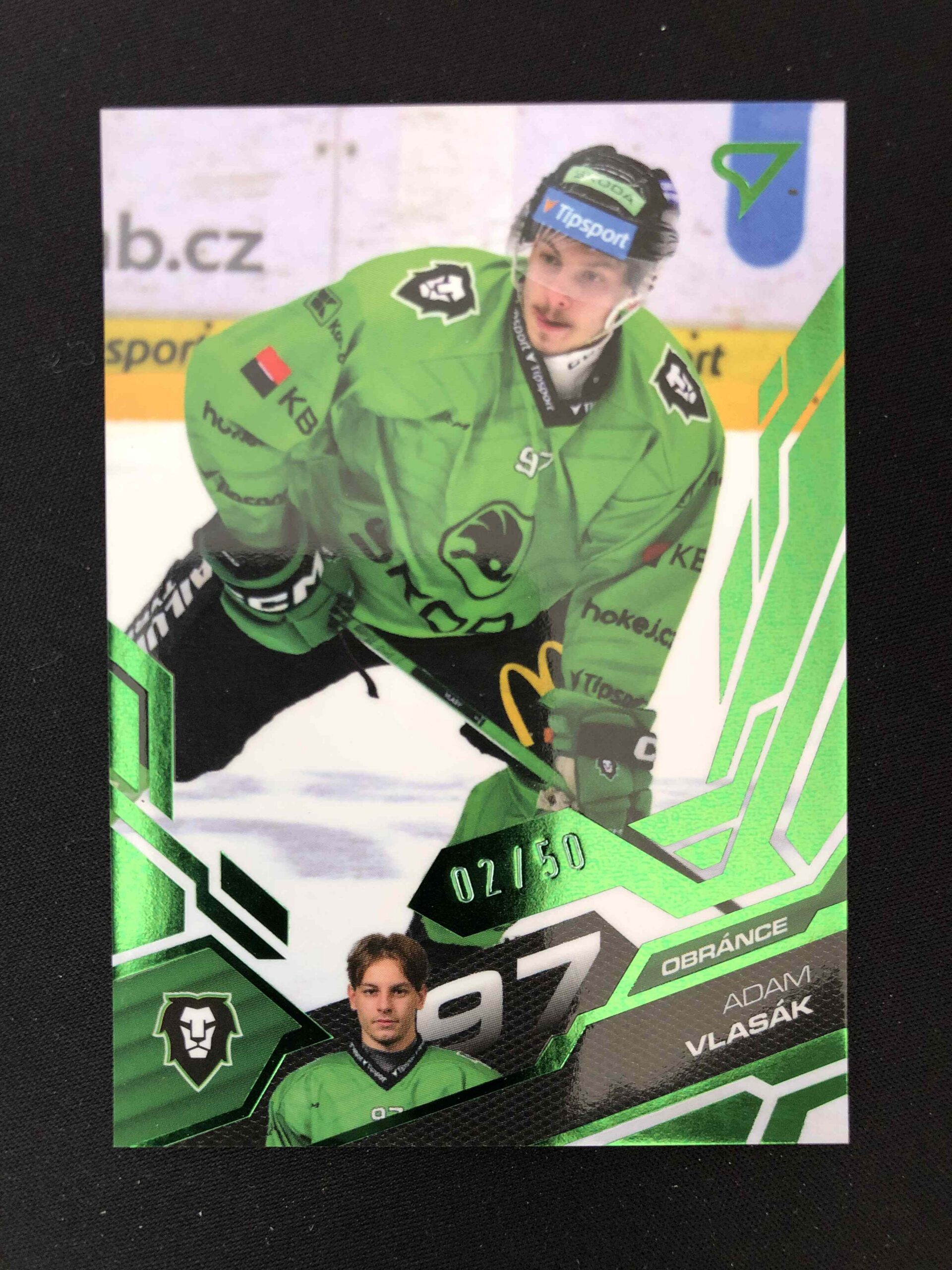 2025/2026 Sportzoo Play Off Base Update Emerald Green 391 Adam Vlasák Paralel 02/50