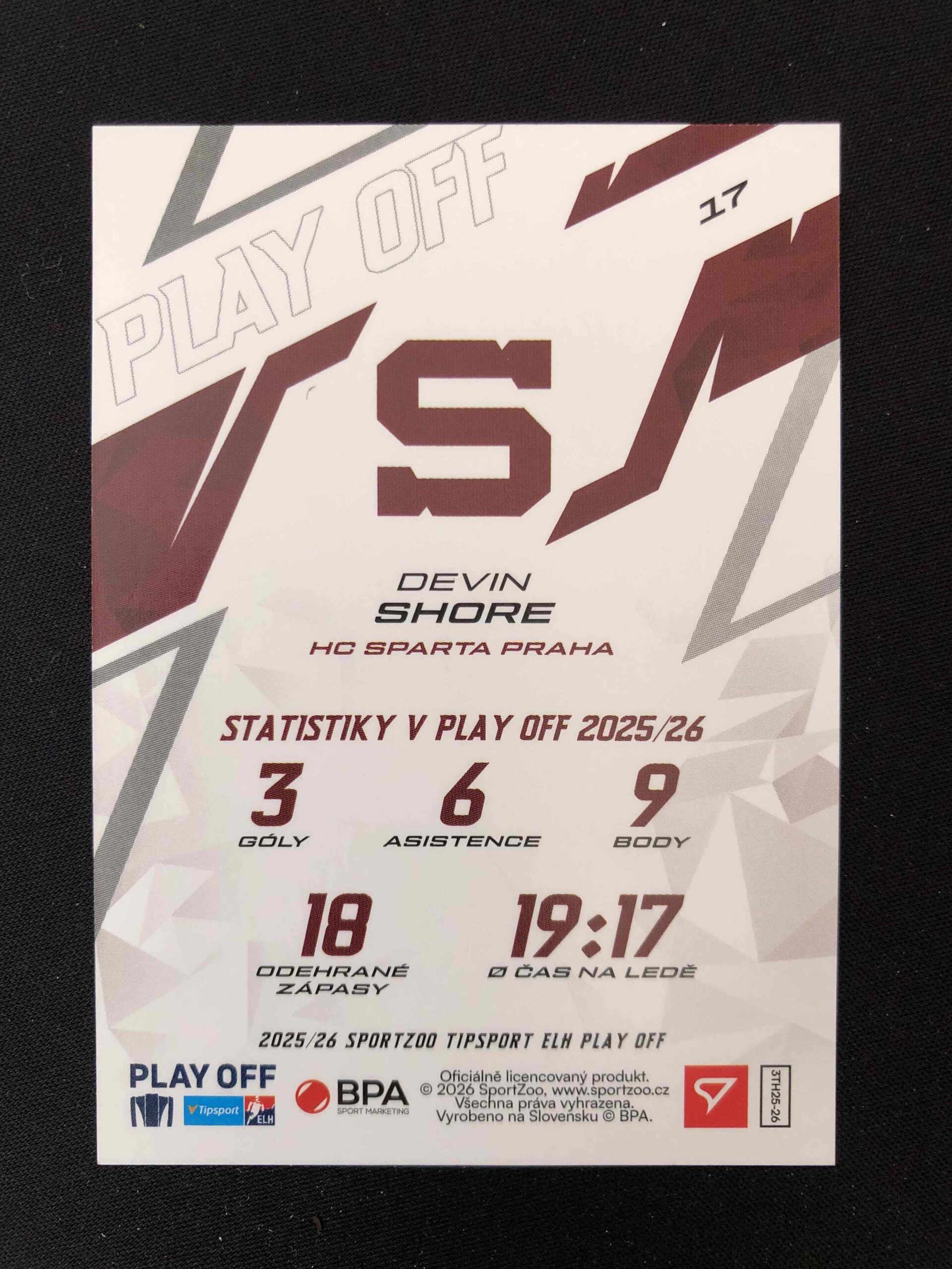 2025/2026 Sportzoo Play Off Azure Blue 17 Devin Shore Paralel 24/50 - Obrázek 2