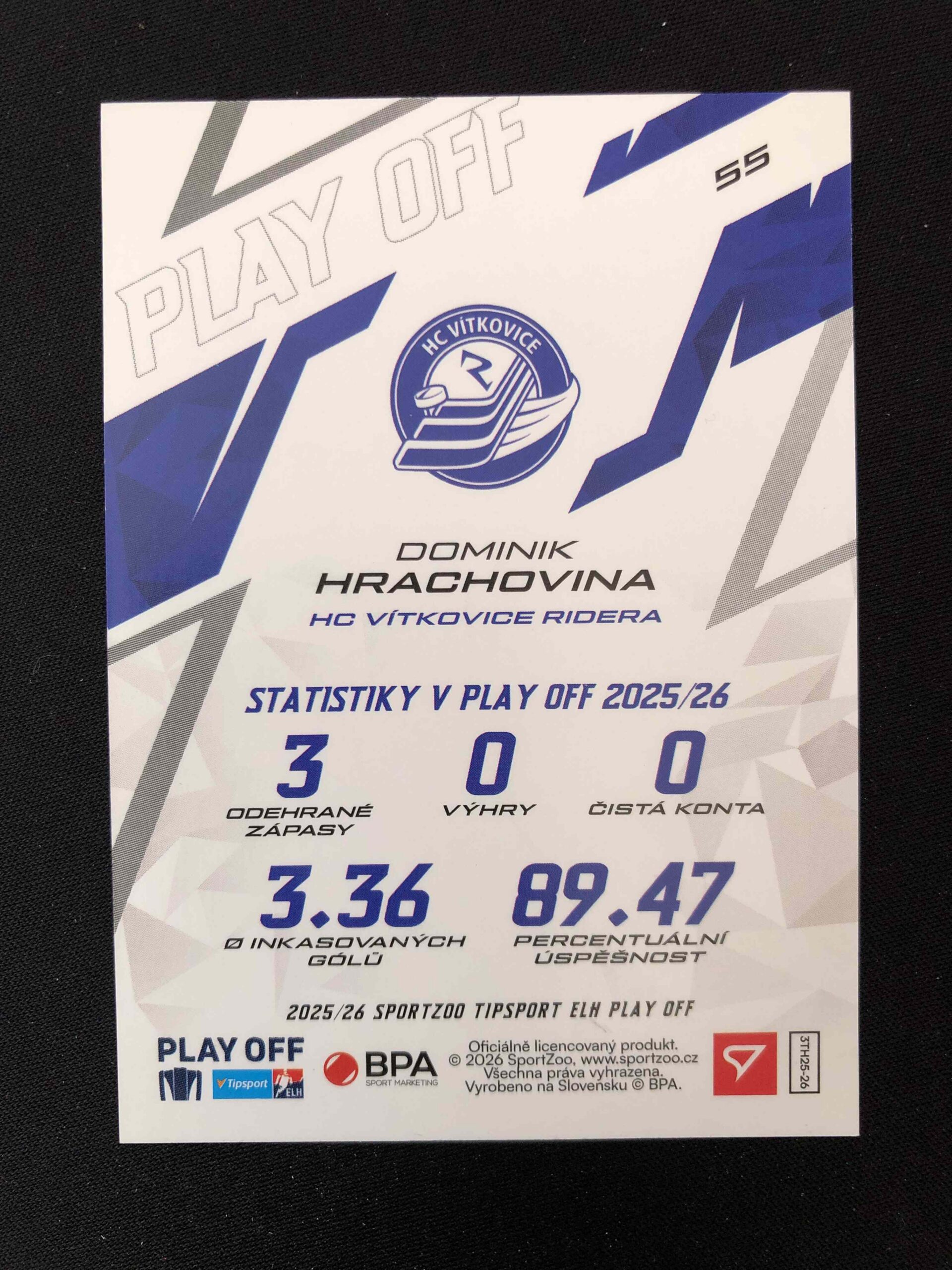 2025/2026 Sportzoo Play Off Azure Blue 55 Dominik Hrachovina Paralel 12/50 - Obrázek 2