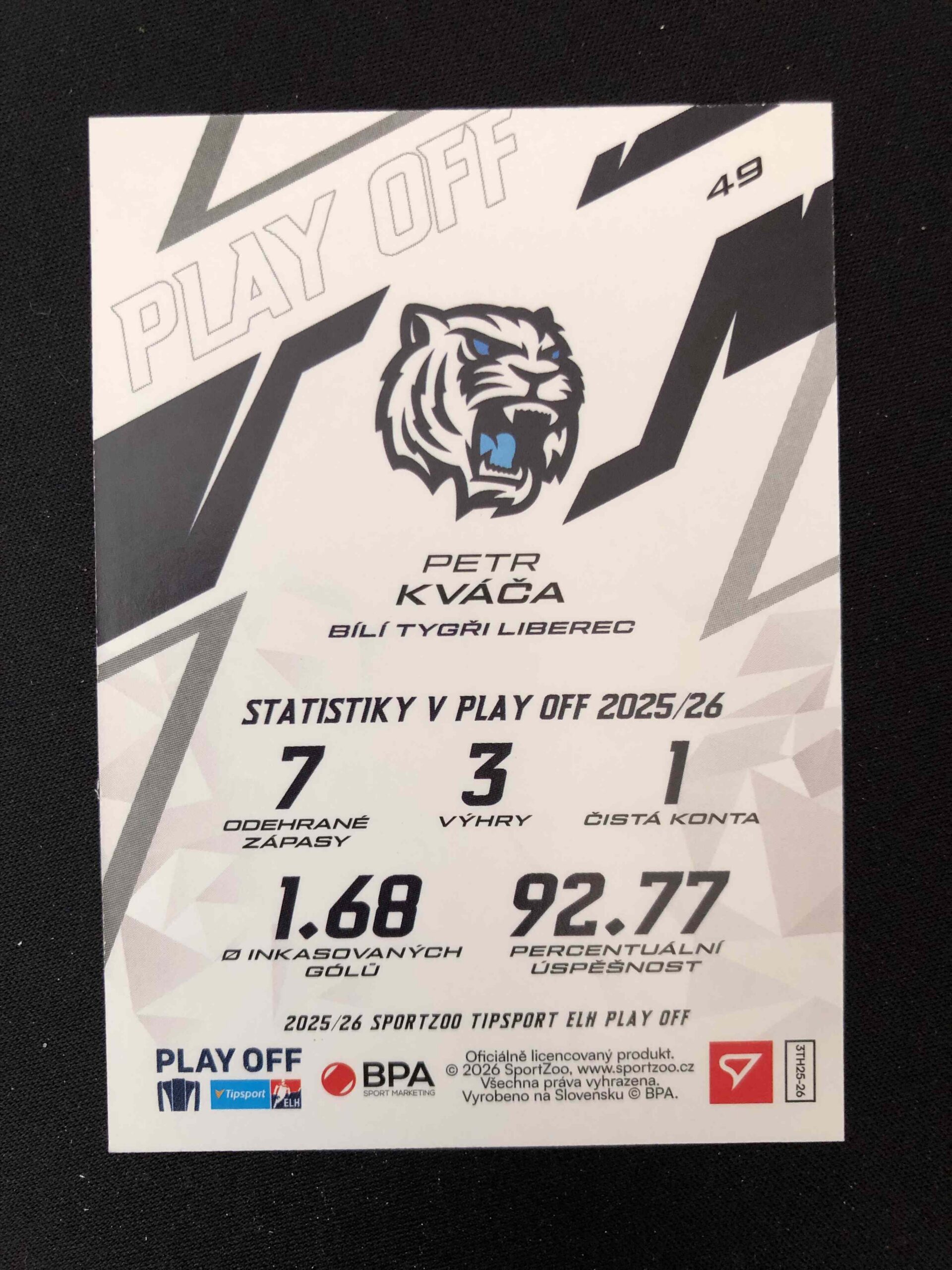 2025/2026 Sportzoo Play Off Amber Gold 49 Petr Kváča Paralel 06/10 - Obrázek 2