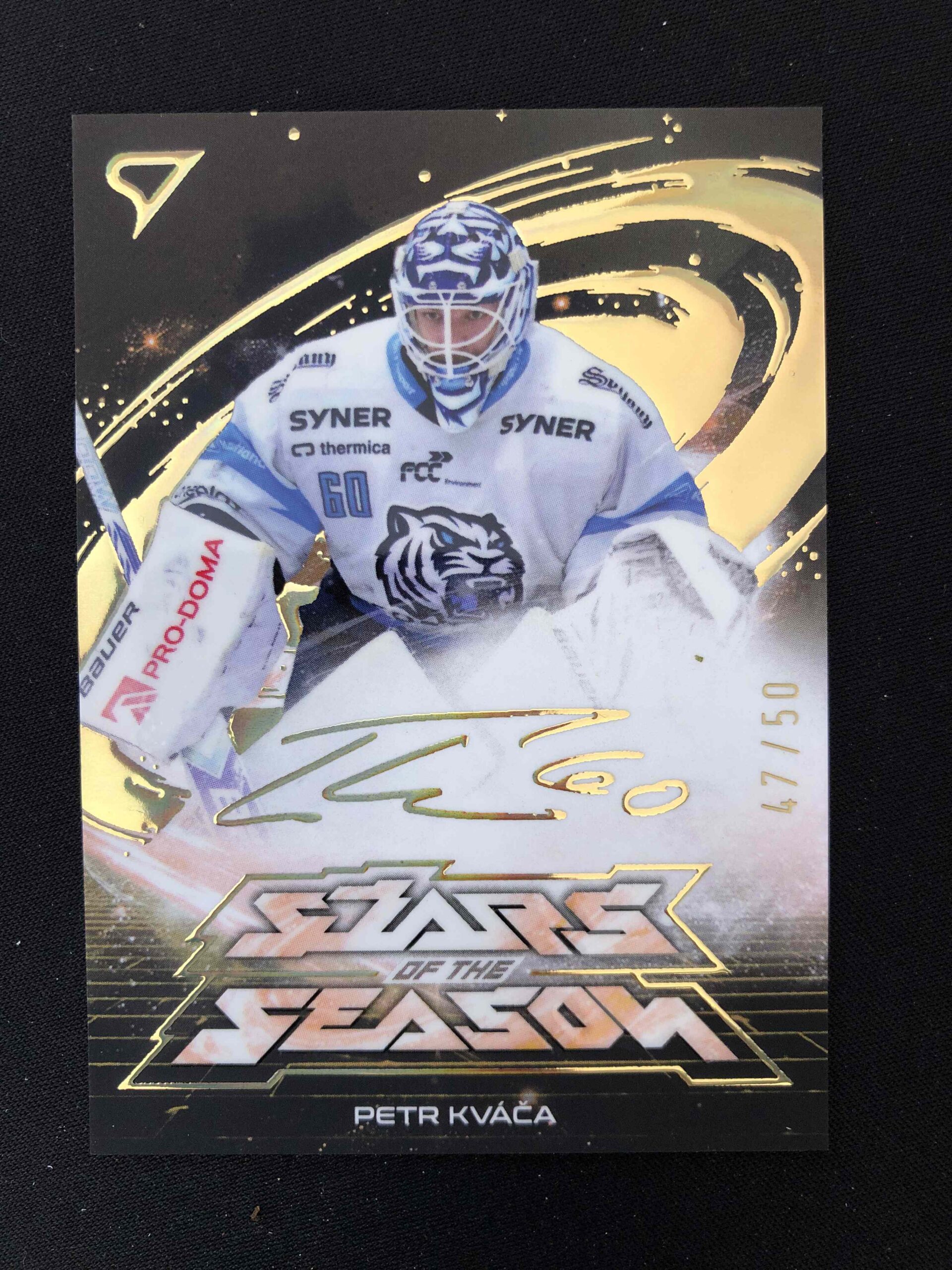 2025/2026 Sportzoo Play Off Stars of the Season Golden Script SS-31 Petr Kváča Inzert 47/50