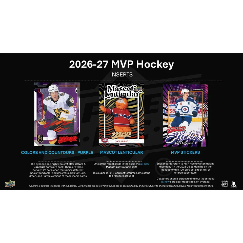 2026/2027 Upper Deck MVP Hockey Hobby balíček - Obrázek 4