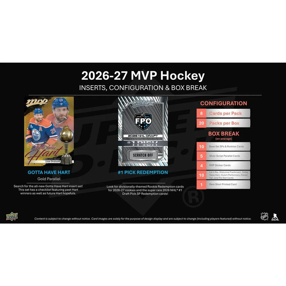 2026/2027 Upper Deck MVP Hockey Hobby balíček - Obrázek 5