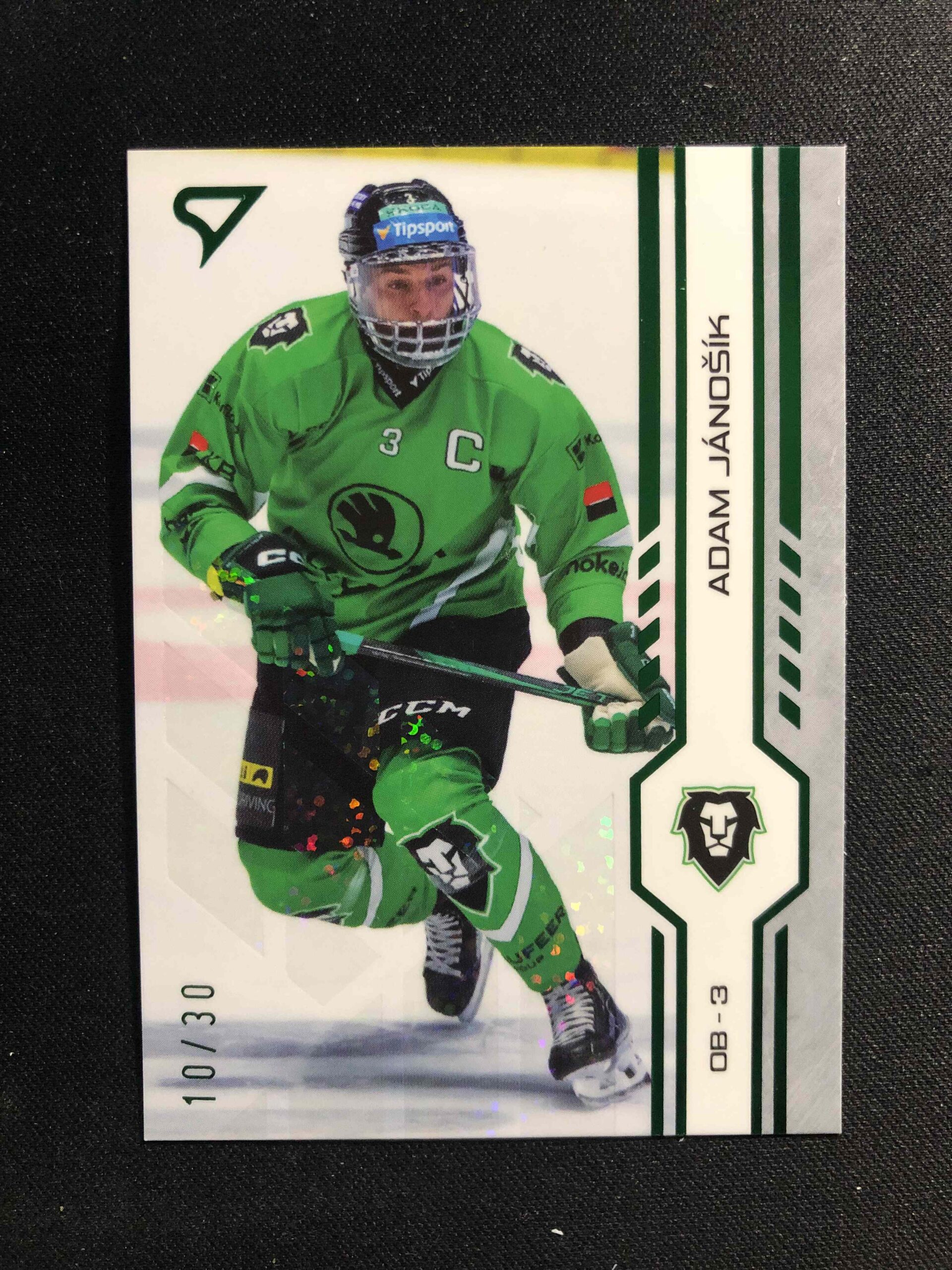 2024/2025 Sportzoo Serie 1 Green Glitter 221 Adam Jánošík Paralel 10/30
