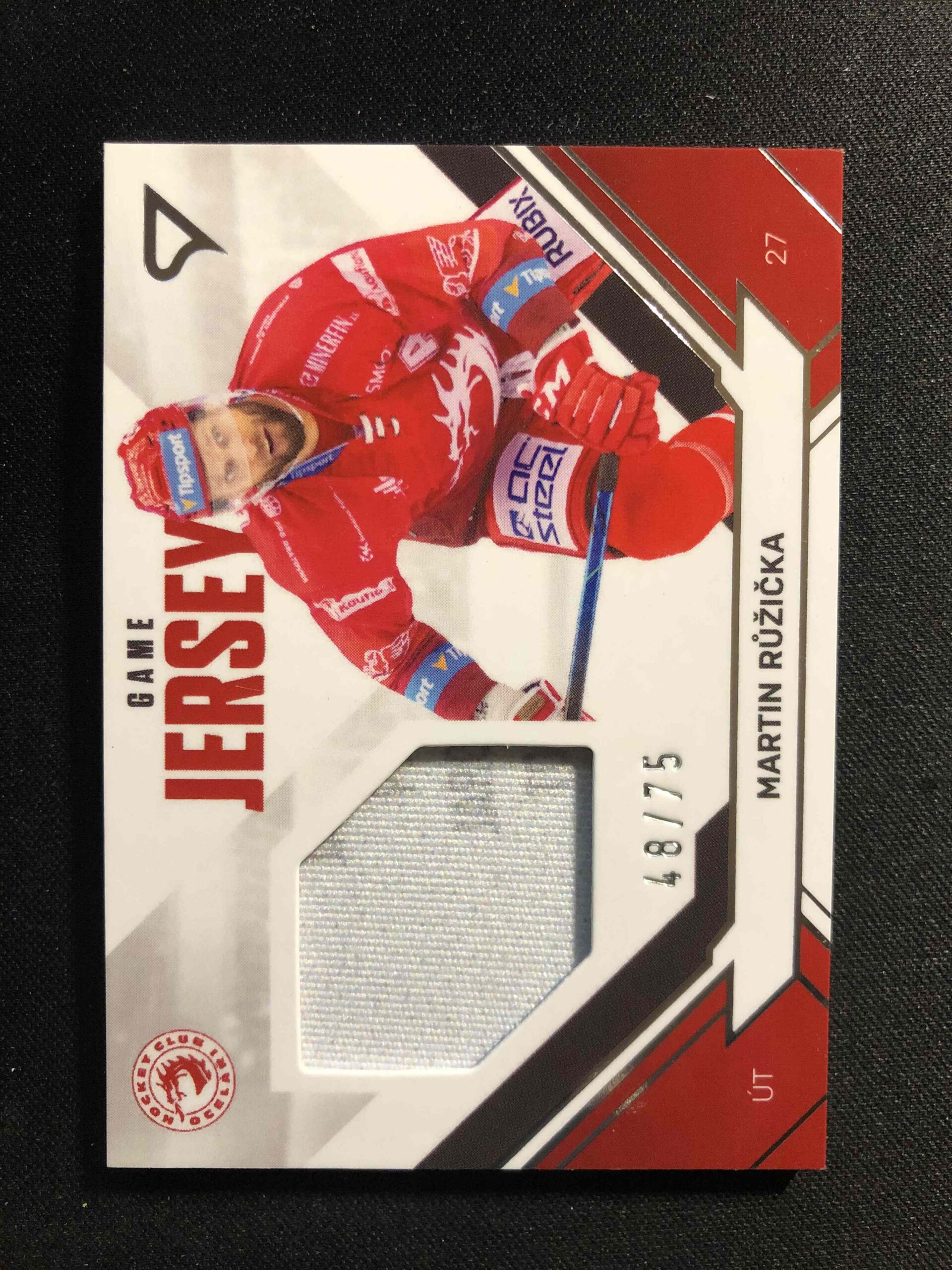 2021/2022 Sportzoo Serie 1 Game Jersey Silver JS-RU Martin Růžička Jersey 48/75