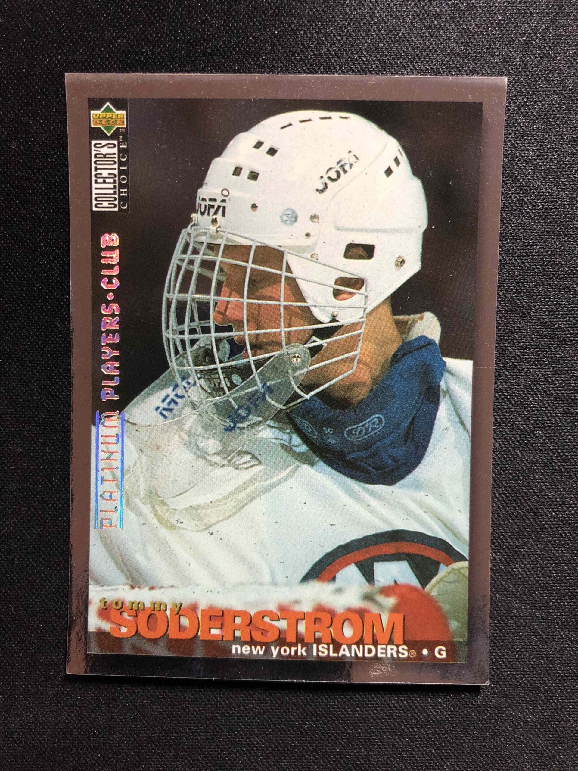 1995/1996 Upper Deck Collectors Choice Platinum Players Club 28 Tommy Soderstrom Paralel