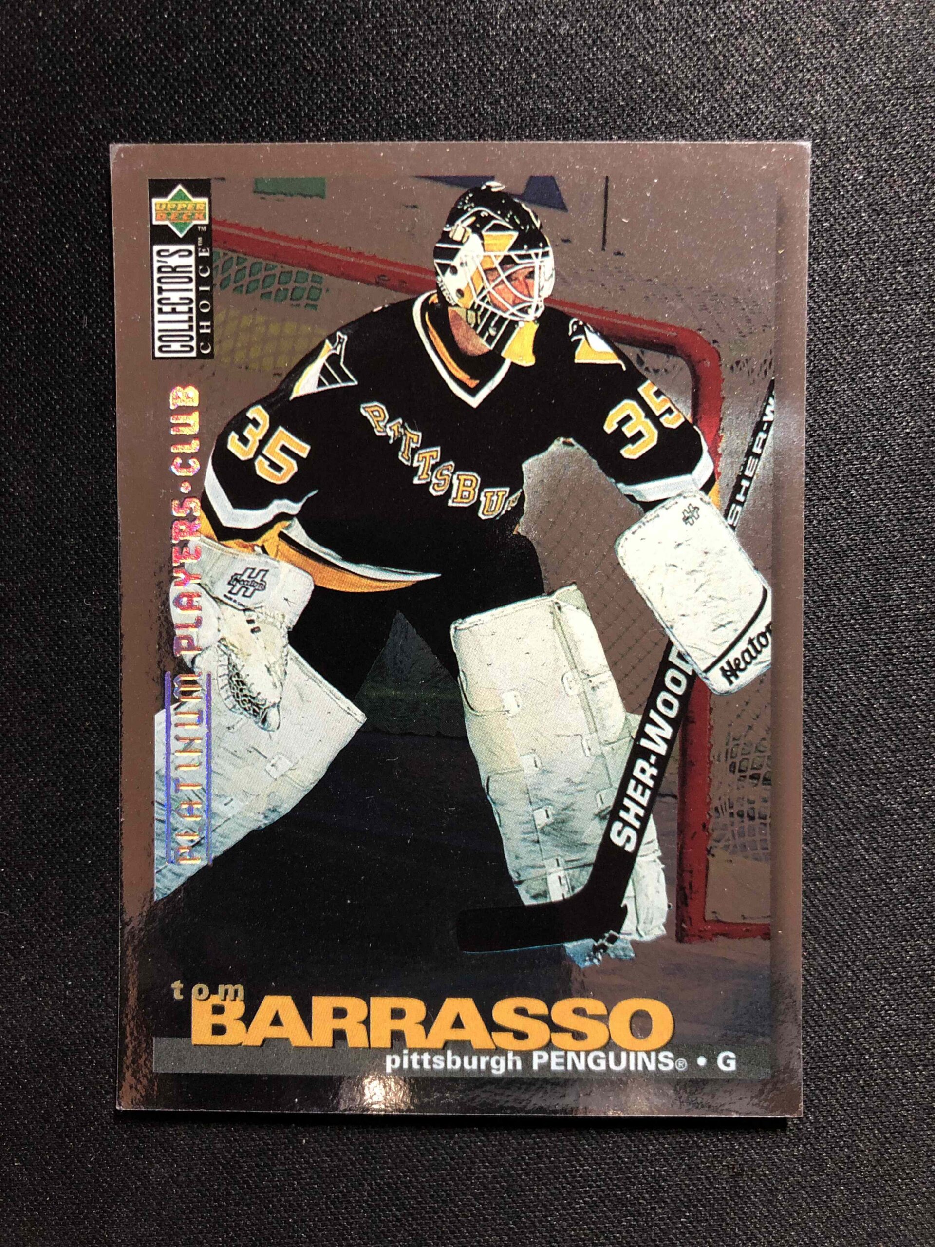 1995/1996 Upper Deck Collectors Choice Platinum Players Club 53 Tom Barrasso Paralel