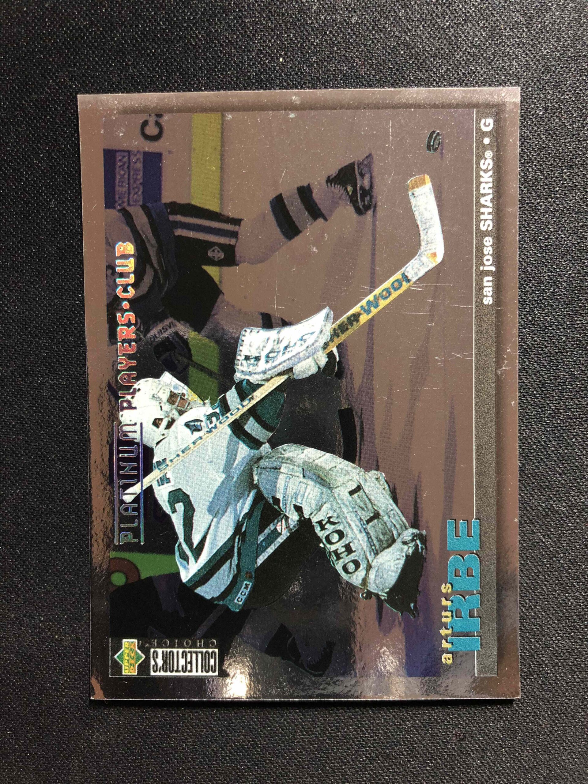 1995/1996 Upper Deck Collectors Choice Platinum Players Club 64 Arturs Irbe Paralel