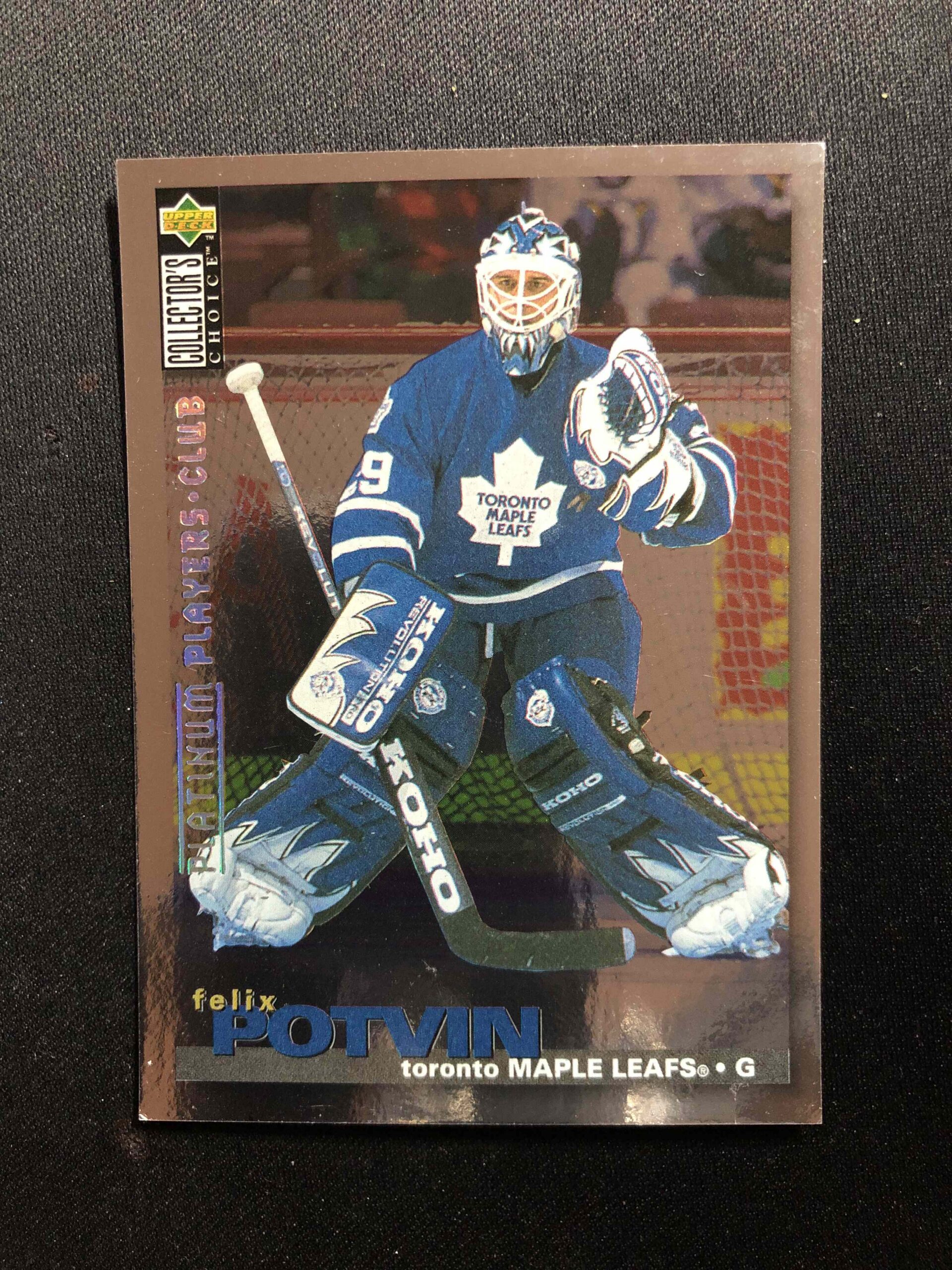 1995/1996 Upper Deck Collectors Choice Platinum Players Club 114 Felix Potvin Paralel