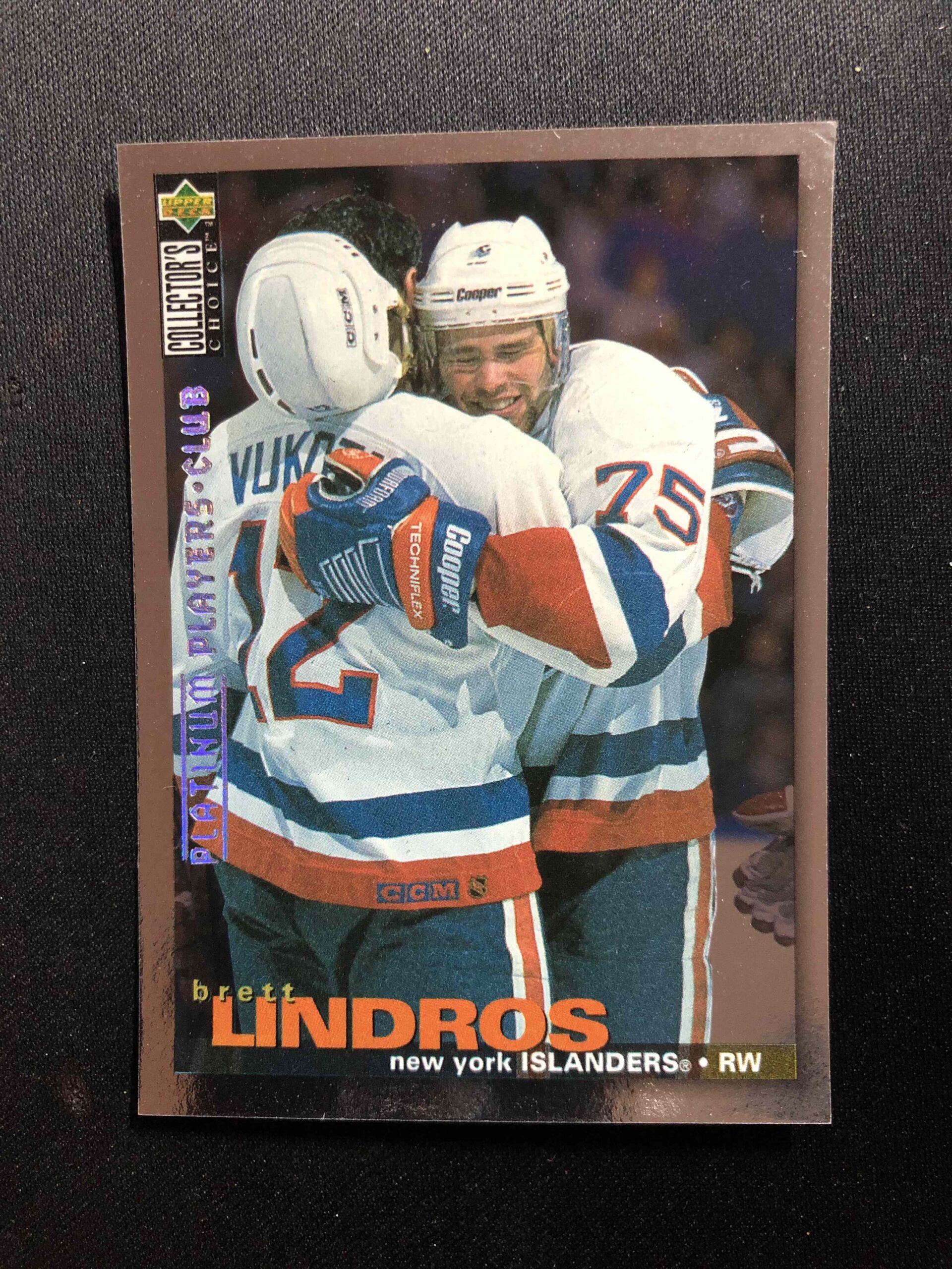1995/1996 Upper Deck Collectors Choice Platinum Players Club 129 Brett Lindros Paralel