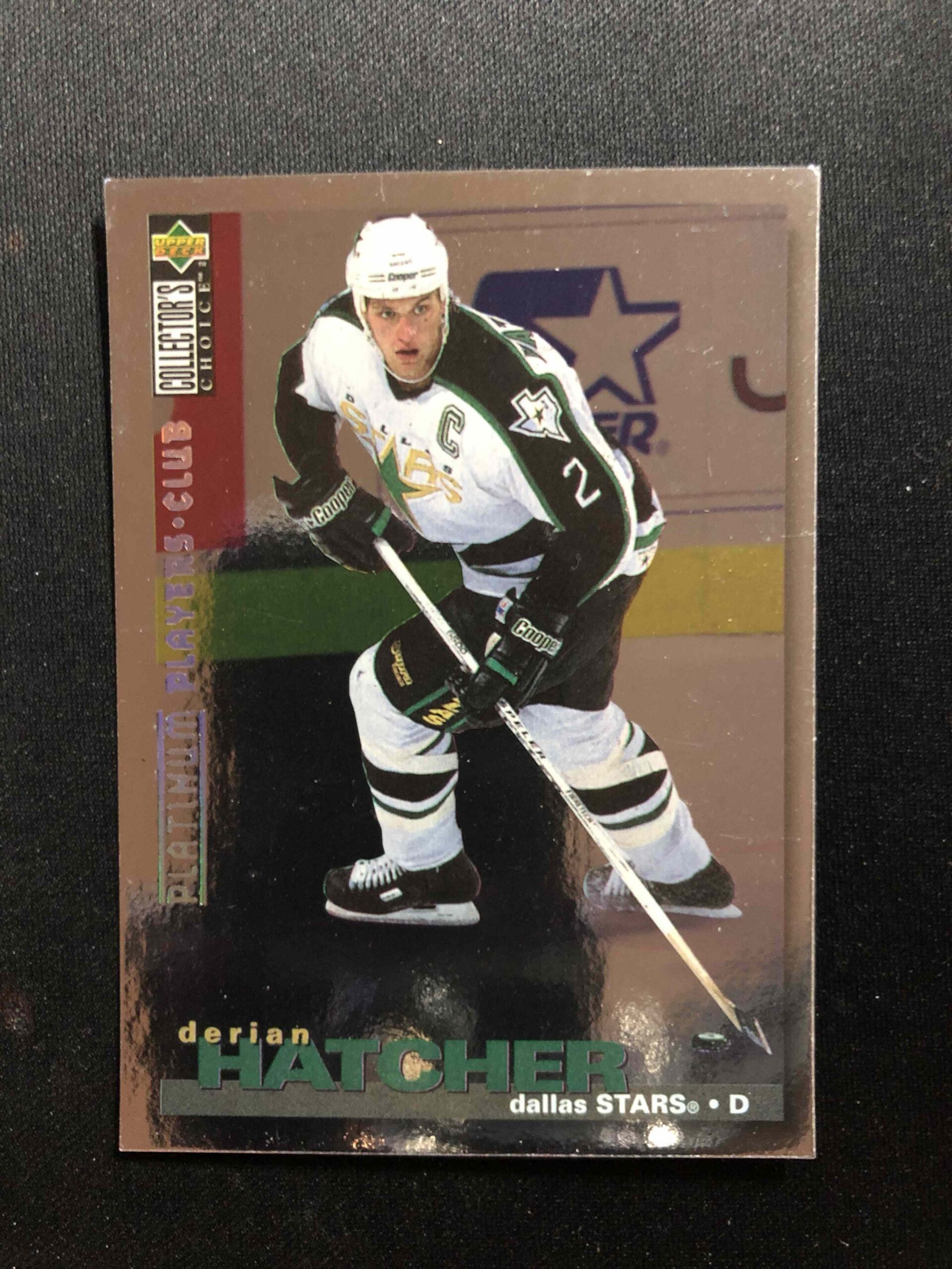 1995/1996 Upper Deck Collectors Choice Platinum Players Club 224 Derian Hatcher Paralel