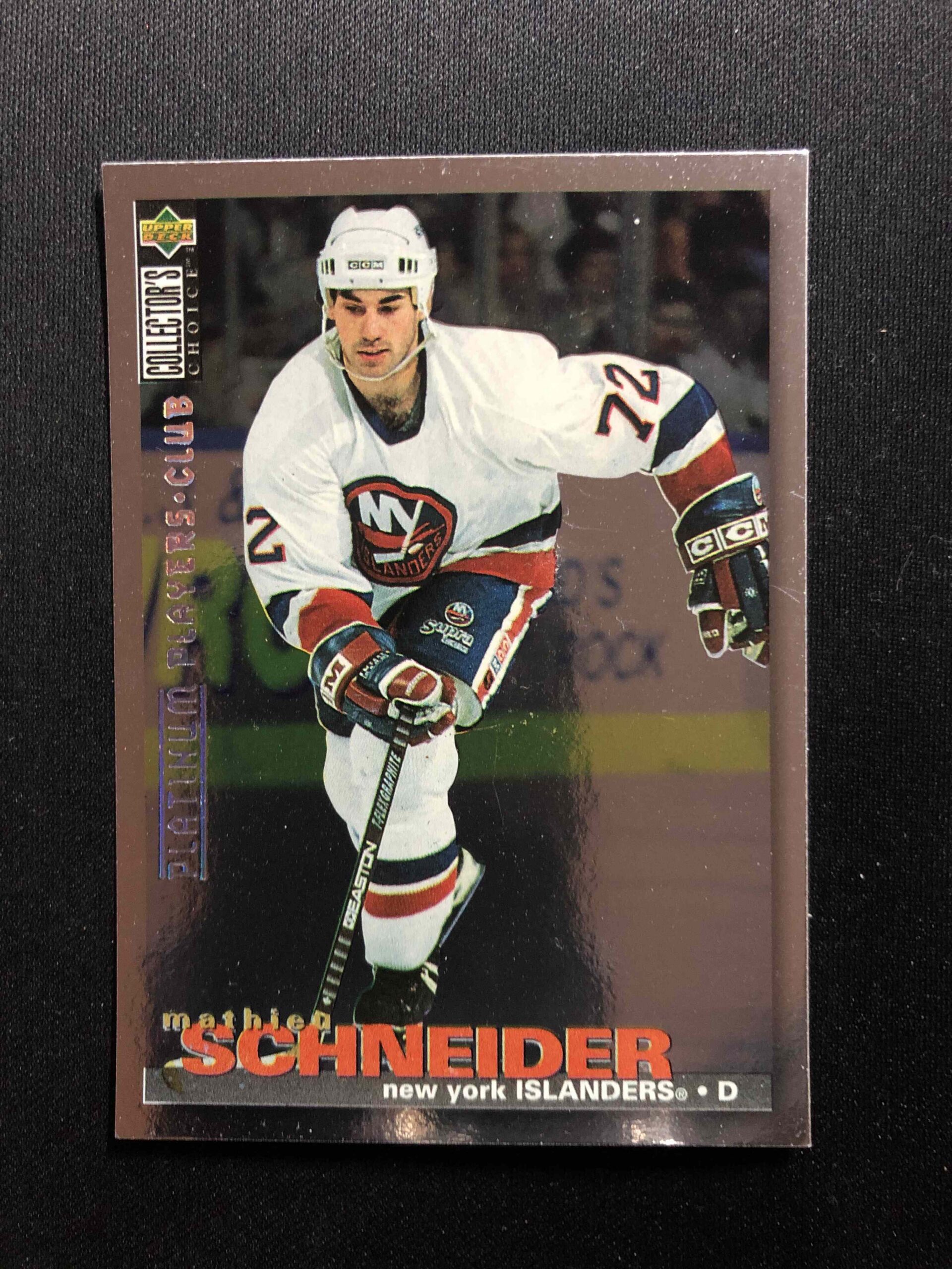 1995/1996 Upper Deck Collectors Choice Platinum Players Club 322 Mathieu Schneider Paralel