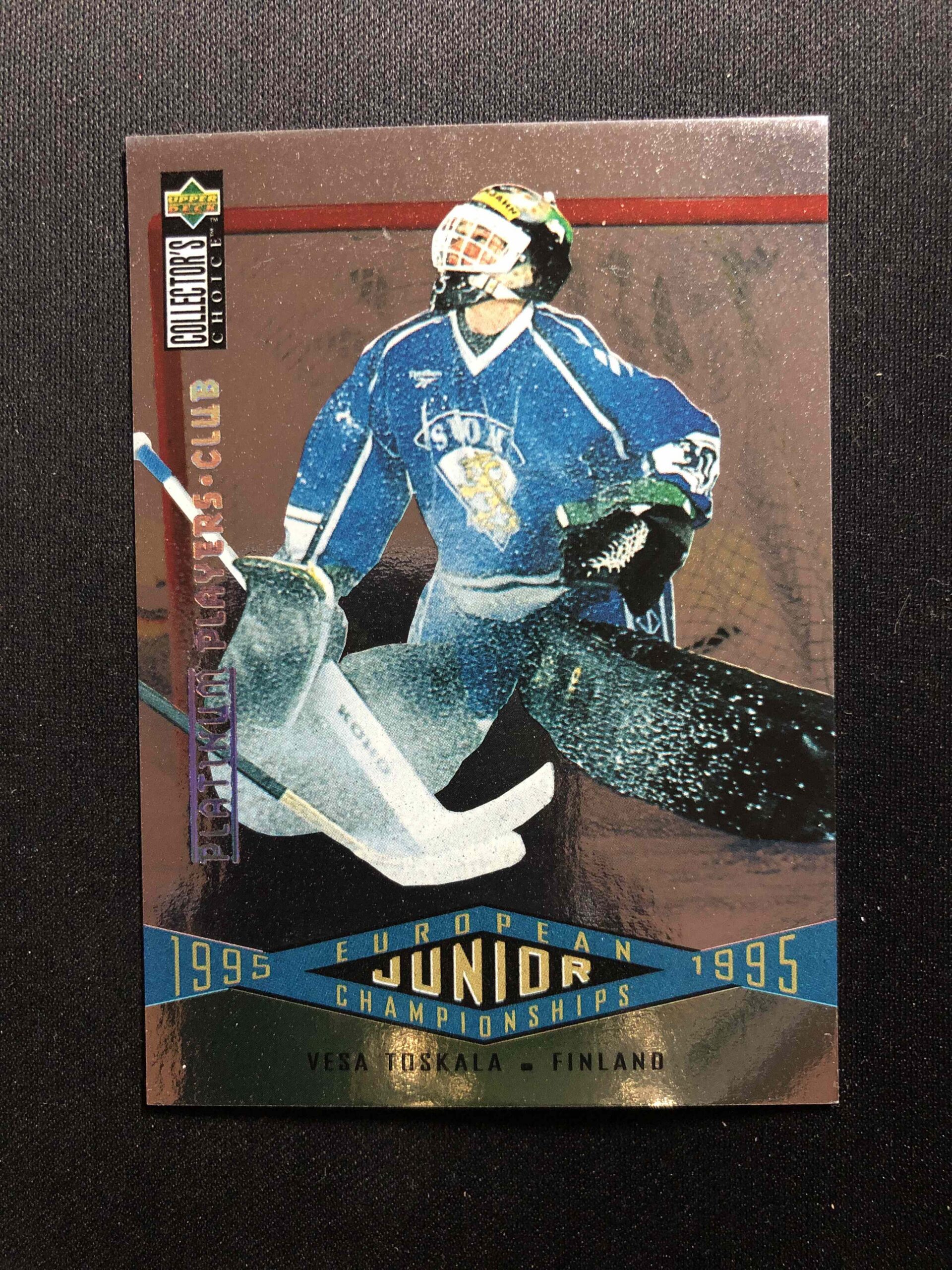 1995/1996 Upper Deck Collectors Choice Platinum Players Club 335 Vesa Toskala Paralel