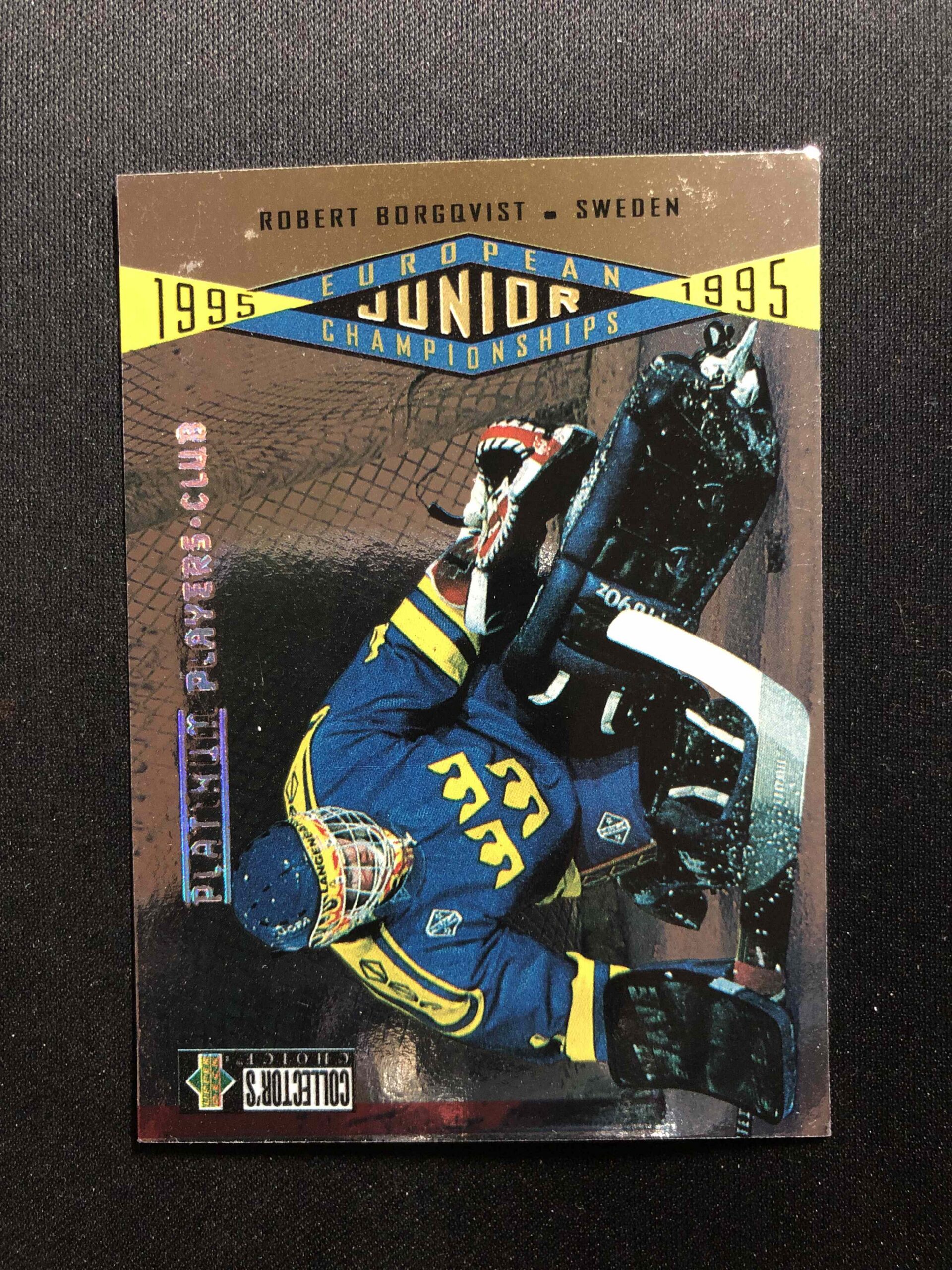 1995/1996 Upper Deck Collectors Choice Platinum Players Club 348 Robert Borgqvist Paralel