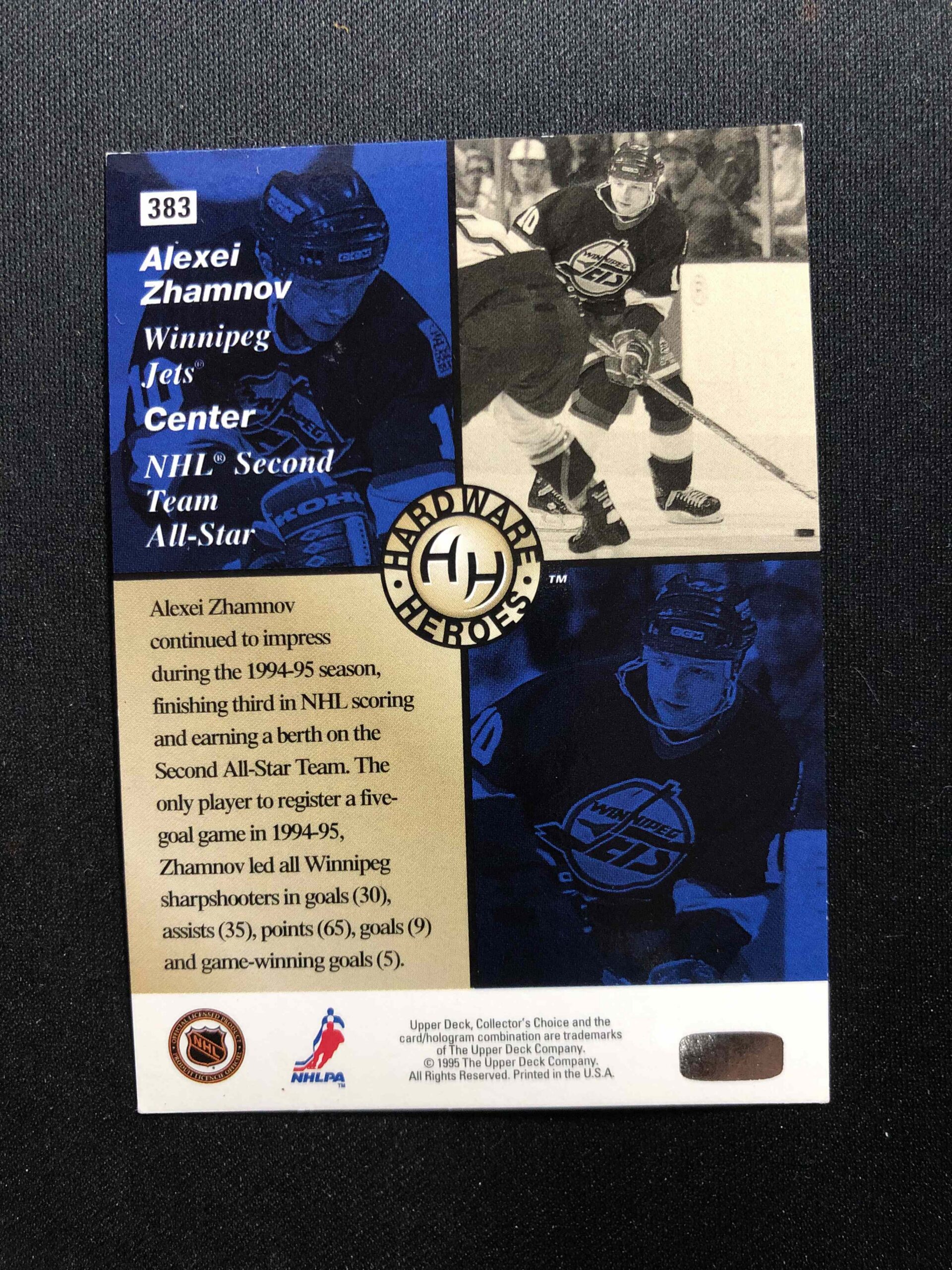1995/1996 Upper Deck Collectors Choice Platinum Players Club 383 Alexei Zhamnov Paralel - Obrázek 2