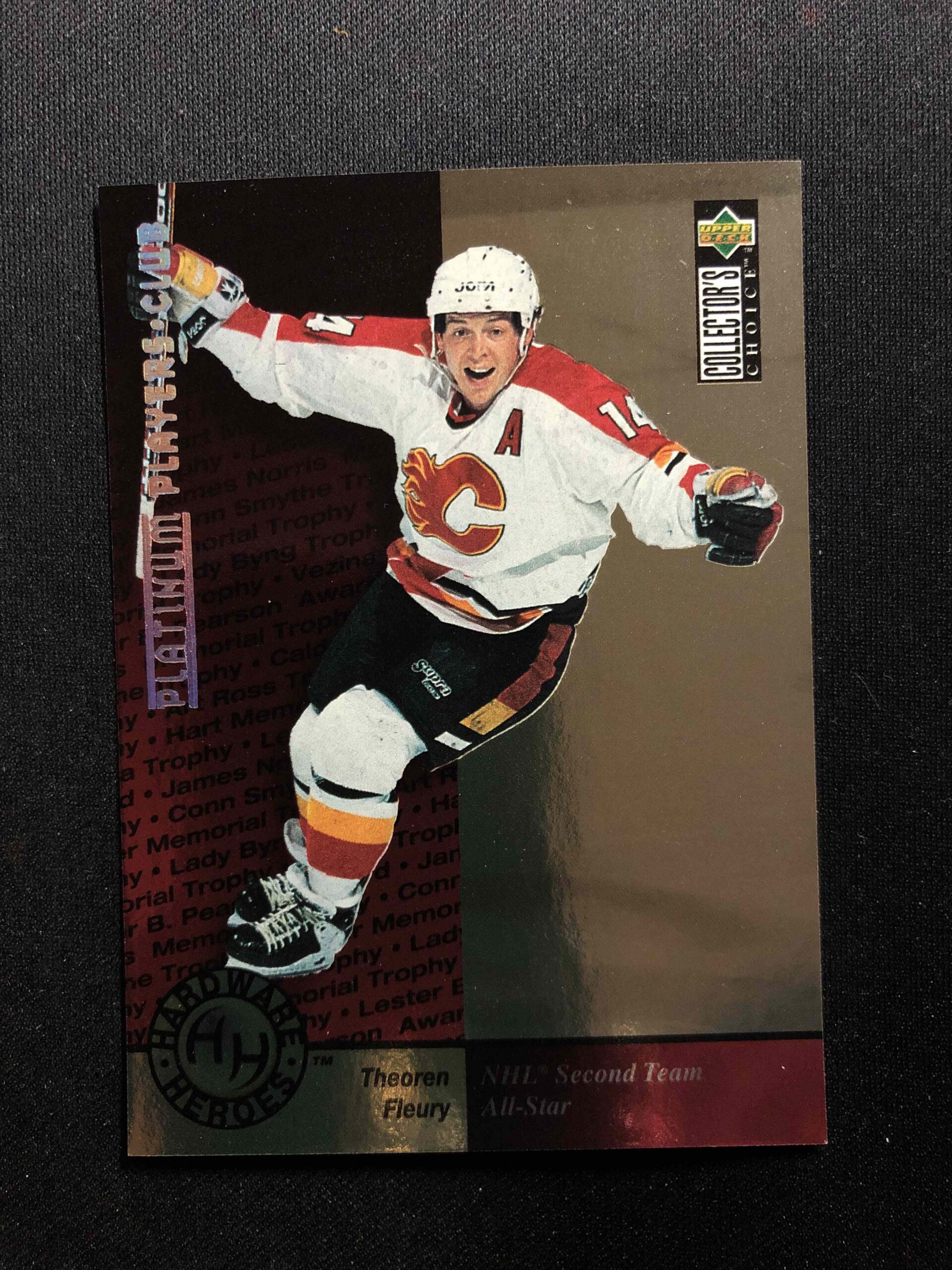 1995/1996 Upper Deck Collectors Choice Platinum Players Club 384 Theoren Fleury Paralel