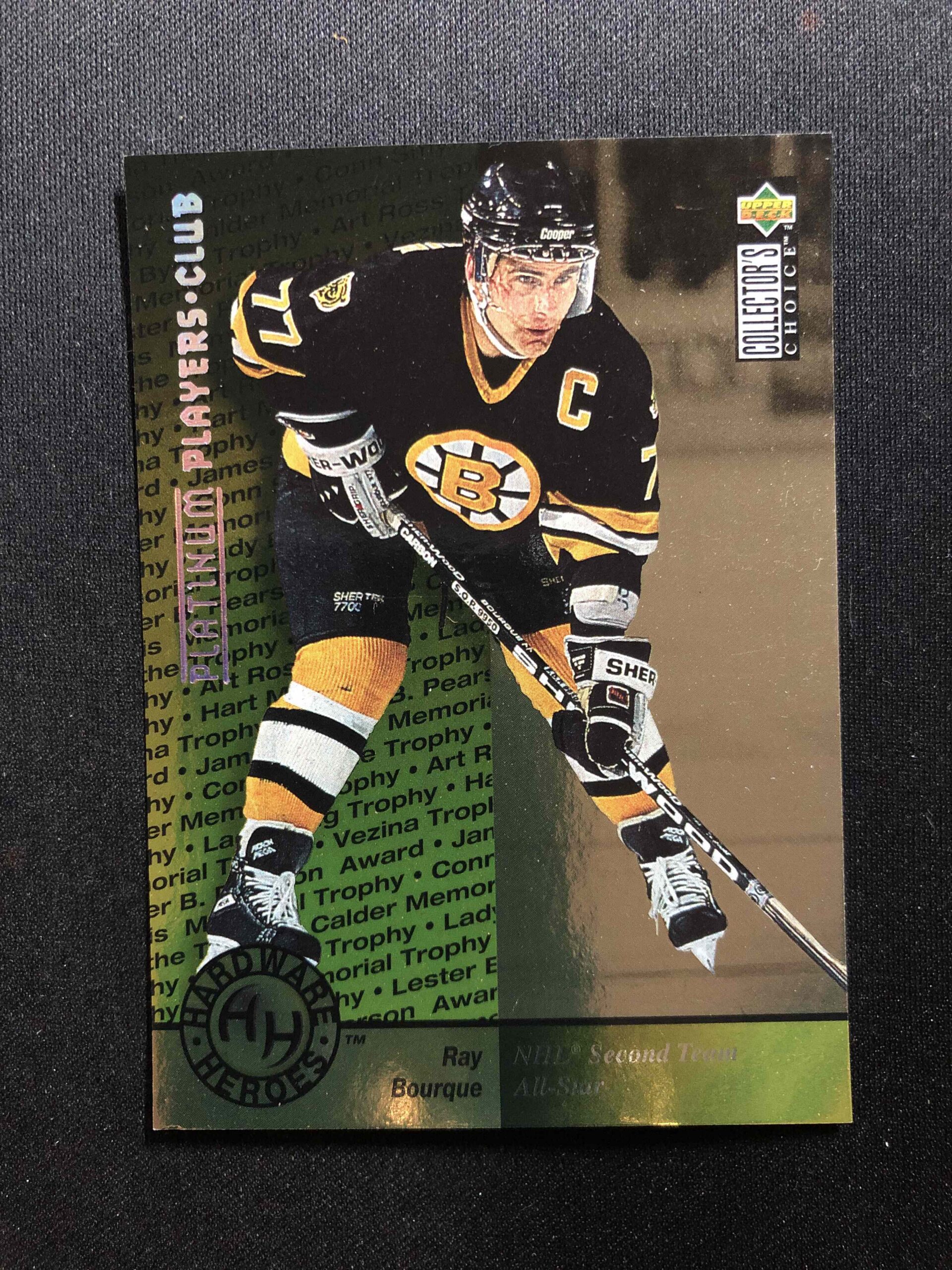 1995/1996 Upper Deck Collectors Choice Platinum Players Club 385 Ray Bourque Paralel